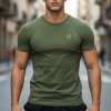 Aeronautica Militare t-shirt męski koszulka khaki okrągły crew-neck